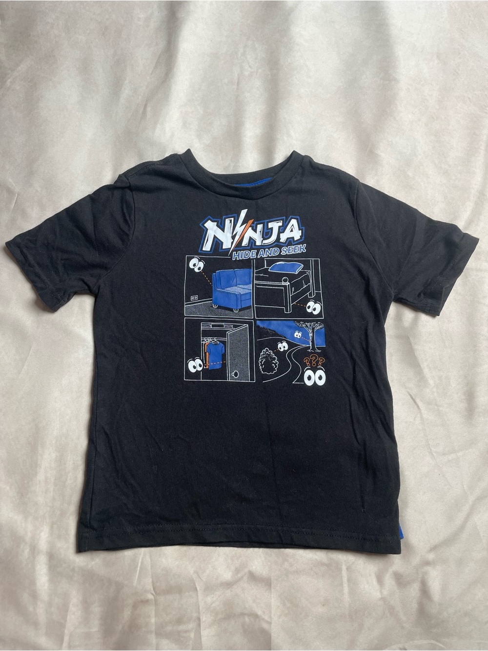 Garanimals Black Ninja Hide and Seek Graphic Tee